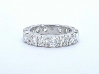 Witgouden alliance ring diamant 4.00 ct - afbeelding 8 van  10