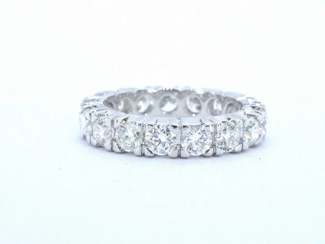 Witgouden alliance ring diamant 4.00 ct - afbeelding 9 van  10