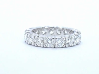 Witgouden alliance ring diamant 4.00 ct - afbeelding 9 van  10