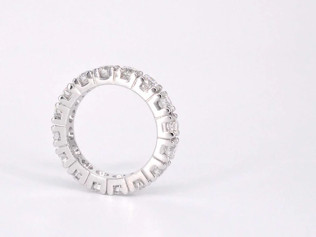 Witgouden alliance ring diamant - afbeelding 6 van  10