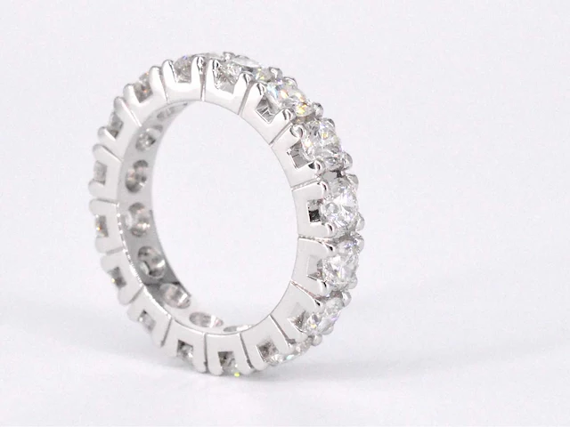 Witgouden alliance ring diamant - afbeelding 10 van  10