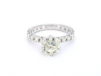 Witgouden alliance ring in solitaire zetting met natuurlijke diamanten van 2.75 carat totaal - afbeelding 1 van  10