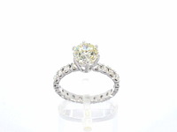 Witgouden alliance ring in solitaire zetting met natuurlijke diamanten van 2.75 carat totaal - afbeelding 6 van  10