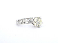 Witgouden alliance ring in solitaire zetting met natuurlijke diamanten van 2.75 carat totaal - afbeelding 5 van  10