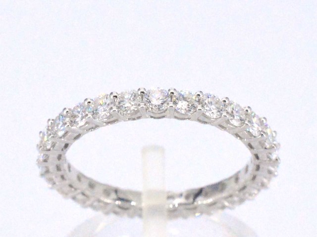 Witgouden alliance ring met briljant geslepen diamant - afbeelding 1 van  10