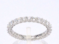 Witgouden alliance ring met briljant geslepen diamant - afbeelding 1 van  10