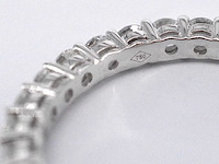 Witgouden alliance ring met briljant geslepen diamant - afbeelding 2 van  10