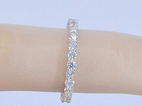 Witgouden alliance ring met briljant geslepen diamant - afbeelding 3 van  10