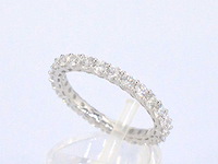 Witgouden alliance ring met briljant geslepen diamant - afbeelding 6 van  10