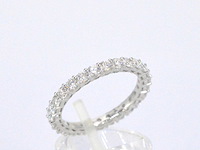 Witgouden alliance ring met briljant geslepen diamant - afbeelding 7 van  10