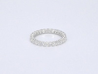 Witgouden alliance ring met briljant geslepen diamant - afbeelding 8 van  10