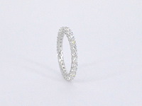 Witgouden alliance ring met briljant geslepen diamant - afbeelding 10 van  10