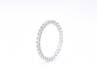 Witgouden alliance ring met briljant geslepen diamant - afbeelding 2 van  2