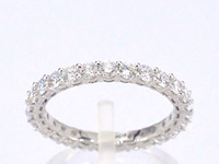 Witgouden alliance ring met briljant geslepen diamant - afbeelding 1 van  11