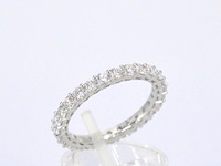 Witgouden alliance ring met briljant geslepen diamant - afbeelding 7 van  11