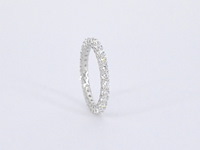 Witgouden alliance ring met briljant geslepen diamant - afbeelding 10 van  11