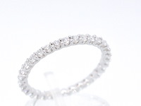 Witgouden alliance ring met briljant geslepen diamant - afbeelding 5 van  10