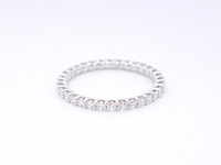 Witgouden alliance ring met briljant geslepen diamant - afbeelding 6 van  10