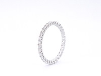 Witgouden alliance ring met briljant geslepen diamant - afbeelding 8 van  10