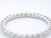 Witgouden alliance ring met briljant geslepen diamant - afbeelding 9 van  10