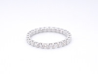 Witgouden alliance ring met briljant geslepen diamant - afbeelding 6 van  10