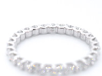 Witgouden alliance ring met briljant geslepen diamant - afbeelding 9 van  10