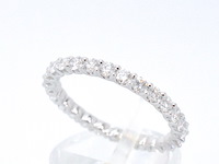 Witgouden alliance ring met briljant geslepen diamant - afbeelding 3 van  8