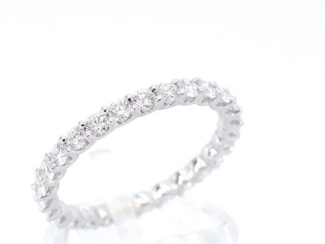 Witgouden alliance ring met briljant geslepen diamant - afbeelding 4 van  8