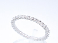 Witgouden alliance ring met briljant geslepen diamant - afbeelding 4 van  10