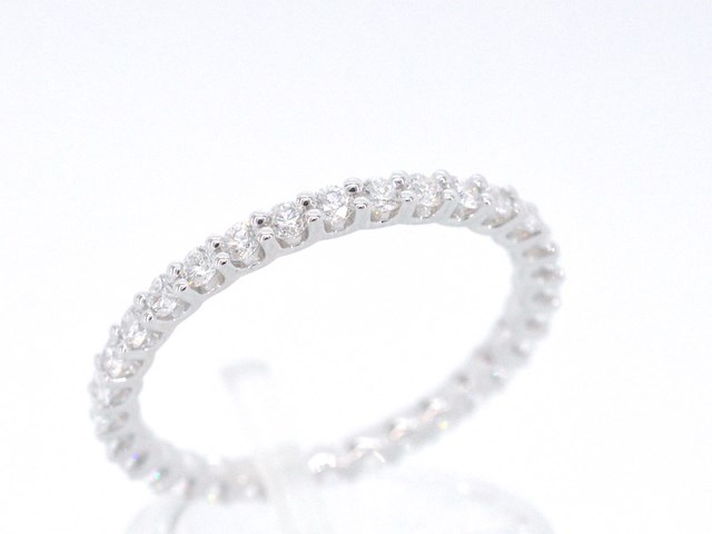 Witgouden alliance ring met briljant geslepen diamant - afbeelding 5 van  10