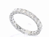Witgouden alliance ring met briljant geslepen diamant - afbeelding 3 van  9