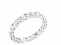 Witgouden alliance ring met briljant geslepen diamant - afbeelding 4 van  9