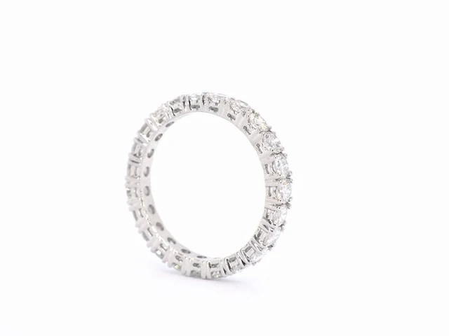 Witgouden alliance ring met briljant geslepen diamant - afbeelding 5 van  9