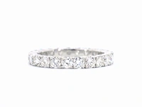 Witgouden alliance ring met briljant geslepen diamant - afbeelding 6 van  9