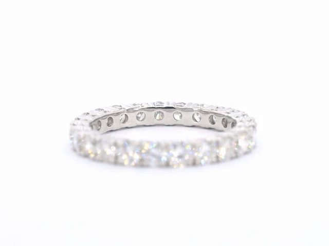 Witgouden alliance ring met briljant geslepen diamant - afbeelding 7 van  9