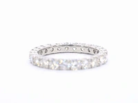 Witgouden alliance ring met briljant geslepen diamant - afbeelding 7 van  9