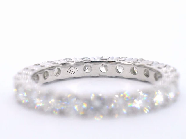 Witgouden alliance ring met briljant geslepen diamant - afbeelding 9 van  9