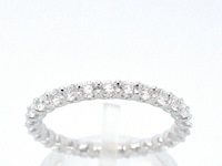 Witgouden alliance ring met briljant geslepen diamant