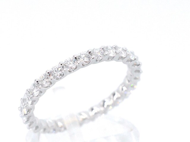 Witgouden alliance ring met briljant geslepen diamant - afbeelding 5 van  10
