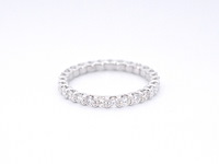 Witgouden alliance ring met briljant geslepen diamant - afbeelding 6 van  10