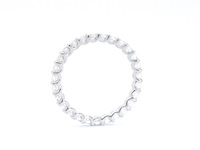Witgouden alliance ring met briljant geslepen diamant - afbeelding 7 van  10