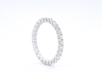 Witgouden alliance ring met briljant geslepen diamant - afbeelding 8 van  10