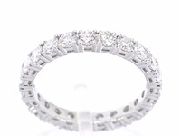 Witgouden alliance ring met briljant geslepen diamant - afbeelding 1 van  11