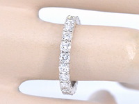 Witgouden alliance ring met briljant geslepen diamant - afbeelding 4 van  11