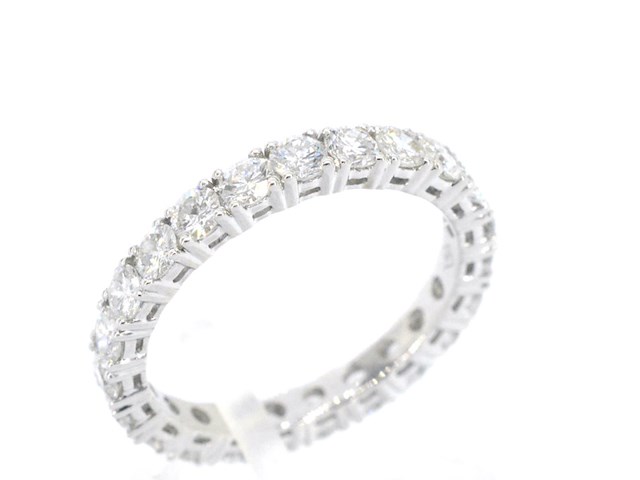 Witgouden alliance ring met briljant geslepen diamant - afbeelding 6 van  11