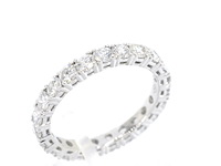 Witgouden alliance ring met briljant geslepen diamant - afbeelding 6 van  11