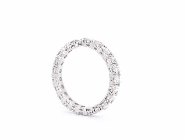 Witgouden alliance ring met briljant geslepen diamant - afbeelding 7 van  11