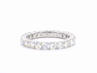 Witgouden alliance ring met briljant geslepen diamant - afbeelding 9 van  11