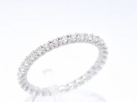 Witgouden alliance ring met briljant geslepen diamant - afbeelding 5 van  10