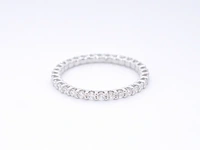Witgouden alliance ring met briljant geslepen diamant - afbeelding 6 van  10